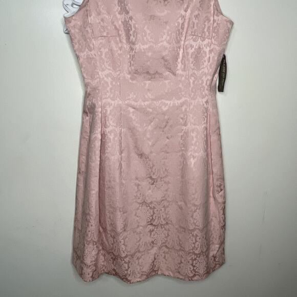 EVA MENDES New York & Co size 10 Sleeveless Damask DRESS Lined Stretch PINK NWT - Picture 3 of 16